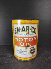 Vintage Enarco Motor Oil Can Metal Quart Empty General Store Display Graphic  picture