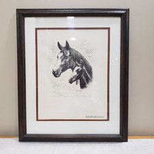 Horse Art Print Framed Mare Foal Black White Equestrian Western Farmhouse Decor picture