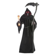 Fiery Reaper 7.5 FT Grave and Bones Animated LED Halloween Decoration Yard picture