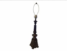 Vintage ~ 1950s ~ Ornate Cast Metal Table Lamp~ Dark Heavy Metal ~ Claw Feet picture