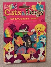 Lisa Frank Eraser Set NOS 90s Vintage Cats and Dogs  picture