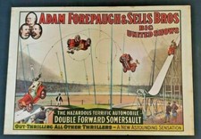 1960 Adam Forepaugh Circus Museum Old Clown Cars Poster About13 3/8