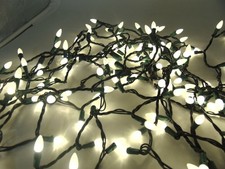 Vintage Christmas Lights Clear Cone Shaped Diamond Faceted - 48 Ft String Tested picture