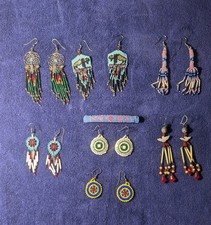 Authentic Lakota Sioux Beaded Jewelry Wholesale Lot 8pc Native American Made picture