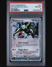2003 POKEMON EX DRAGON #97 RAYQUAZA EX-HOLO PSA 8 NEW CERT picture