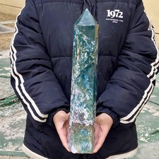6.94LB Natural Water Grass Moss Agate crystal pillar Crystal Reiki picture