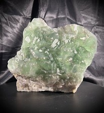 7lb 9.5oz Natural Green Fluorite Specimen 7.5” x 8” UV Reactive picture
