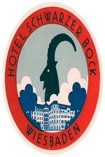 🇩🇪 Hotel Schwarzer Bock Wiesbaden Poster - 1920s Premium Art Print 24x36” 💎 picture