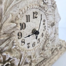 Vintage-style Floral Mantel Clock Battery Operated picture