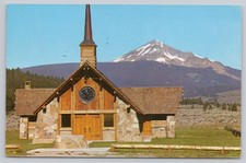 Soldier's Chapel Montana Postcard Lone Mountain Gallatin Canyon 1960 picture