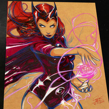 Scarlet Witch Art Print Signed 8.5x11 | Art by Keyeske picture