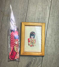 Japanese Collectible Doll with Framed Girl Artwork Lot, Ownership History N/A picture