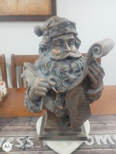 Antique Bronze 16” Santa Bust Mark Robert’s Style picture