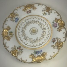 Meissen Florals/ Filigree Gilded Porcelain Bowl/ Platter/ Serving  10.5x1.5 picture