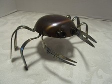 Repurposed metal Art CRAB Sculpture Handcrafted Artisan Welded 8.25