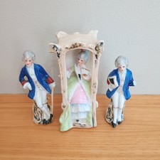 Vintage Grafenthal? Germany 18200 Porcelain Figurines Victorian Man Woman READ picture