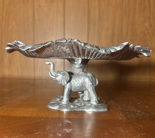 Vintage Arthur Court Elephant Treat Cookie Stand Raised Catch Tray Cast Aluminum picture