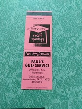 Vintage Matchbook Ephemera Collectible J7 Jamestown New York Paul gulf picture