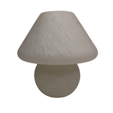 Vintage MCM Murano White Swirling Art Glass Mushroom Lamp Tested Works 12