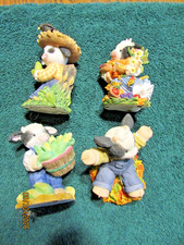 Mary's Moo Moos Figures Autumn/ Winter Vintage Lot Of 4 Excellent Condition picture