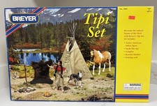 Vintage Breyer Tipi Set #2485 Native American Figure & Wolf New in Box picture
