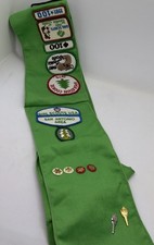 Vintage 1979-1981 Girl Scouts Sash San Antonio Area Texas Patches Pins 100+ Club picture