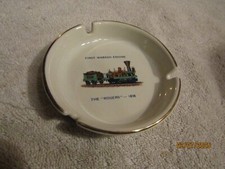 Vintage Wabash Railroad Wabash First Engine The Rogers 1838 Pottery Ashtray NOS picture