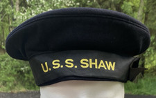 Original US Navy Flat Hat Cap USS Shaw DD-373 Destroyer WWII Pearl Harbor picture
