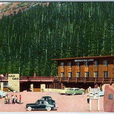 c1950s Berthoud Pass Lodge Continental Divide CO Linen Postcard Highway Cars picture