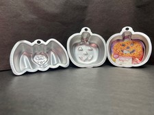 Wilton Halloween Singles Jack-O-Lantern Pumpkin Bat Mini Baking Pan Lot Jello picture