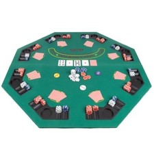 48 Inch Folding Poker Table Top, Solid Wood, 8 Player Blackjack Surface picture