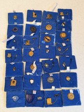 Vintage School Awards Pins Lot Of 28 On Velvet Backers 60s Some 1/10 Gold picture