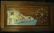 TWO HARBORS LAKE COUNTY MN DOWNTOWN HANDMADE PAINTED WOOD CLOCK~ULLRICH~1st AVE~ picture
