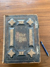 Antique Rare Leather 1800s Family Holy Bible By Rev. Robert Jamieson, D.D. picture
