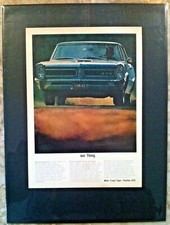 *Ready to Display* 1965 Pontiac GTO V8 grille print*Original* car ad print c picture