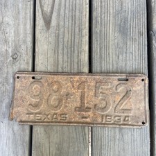 1934 Texas License Plate picture