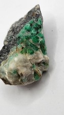 14g Natural Colombian Emerald Matrix Specimen Gem Green Crystals Calcite 43mm picture