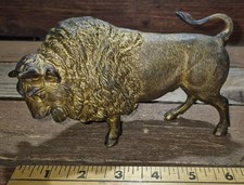 American Bison Buffalo Gold Color Spelted Casting Non-ferrous Western Americana picture