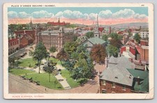 Vintage Quebec City Place d'Armes Square Canada Street View Postcard picture