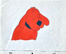 Vintage CLIFFORD THE BIG RED DOG Original Animation Production Cel, Hand Painted picture