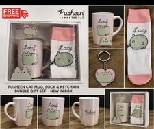 Pusheen Cat Mug, sock & Keychain Bundle Gift Set New In Box picture