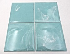 VINTAGE NEW SET OF 4 REGAL TURQUOISE MARBLE PLASTIC 4-1/4