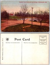 Garfield Park Boulevard Bridge Indianapolis IN Postcard picture