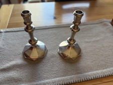 Authentic Colonial Williamsburg Stieff Pewter Candlesticks picture