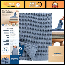 ONSEN Supima Waffle Bath Sheet - Denim Blue, 1X Bath Sheet picture