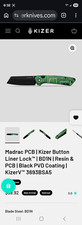 Kizer Madrac PCB Pocketknife BD1N Sheepsfoot Plain Button Liner Lock Green picture