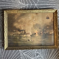 Original 1898 US Navy Battle Of Manila Bay Framed Print picture