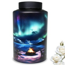 Large Cremation Urns for Human Ashes, for Adult Female Male, Northern Lights Urn picture