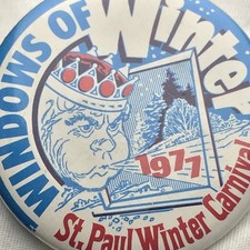 Windows Of Winter 1977 St. Paul Carnival Vintage Pin Button Pinback Minnesota MN picture