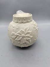 Lenox Ornamental Glow Poinsettia Candle Tea Light  Porcelain Bisque Christmas picture